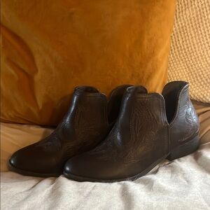 Brown Cowboy Ankle Booties